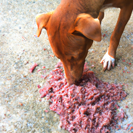 Dogs eating red rice